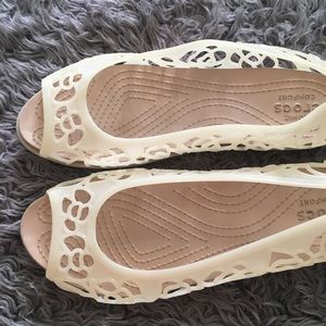 Crocs Isabella jelly flats white 9 W